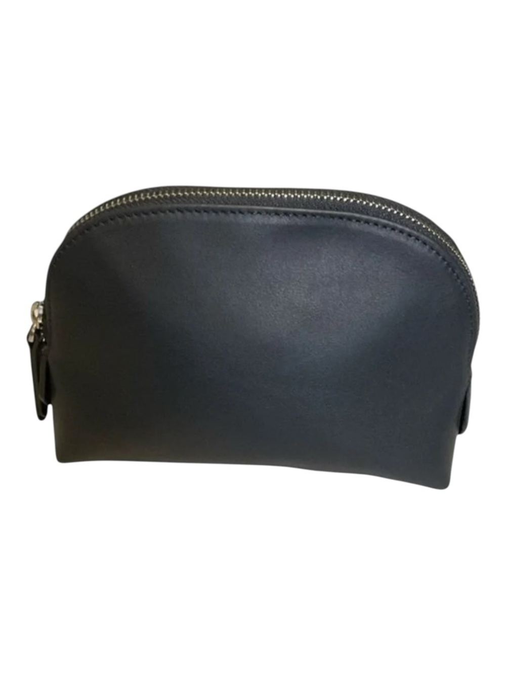 ROYCE Compact Leather Lined Cosmetic Case Navy